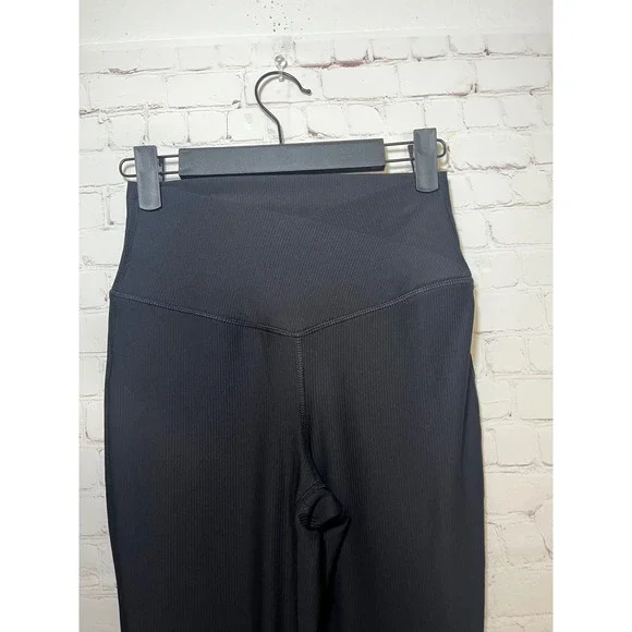 Yogalicious Felix Rib Sophia Flare Black Crossover High Waist Ribbed Leggings S - Picture 2 of 7